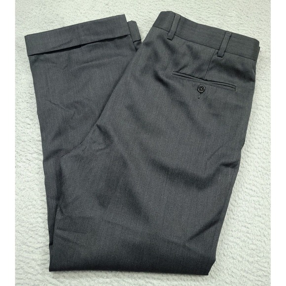 Brooks Brothers Men's 38x30 (36.5x30) Pants Black Pleated Cuffed Wool Trousers - Picture 1 of 6